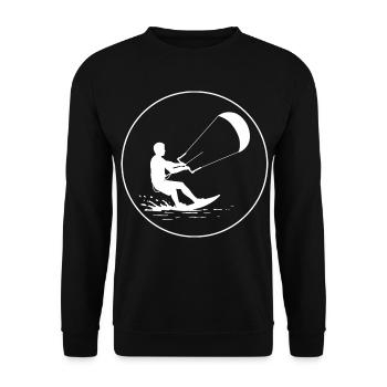 Wind im Griff - Unisex Pullover - Schwarz - Vorne - Alina (178cm) & Michal (187cm)