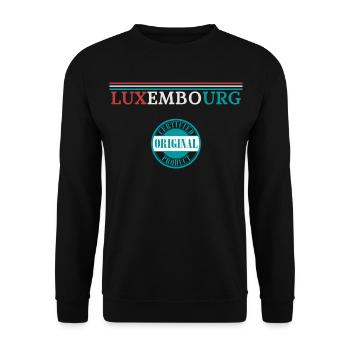 Flag of Luxembourg, Luxembourg pride - Unisex Sweatshirt - black - Front - Alina (178cm) & Michal (187cm)