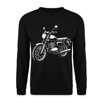 Zweitakt-Legende Retro - Unisex Pullover - Schwarz - Vorne - Alina (178cm) & Michal (187cm)