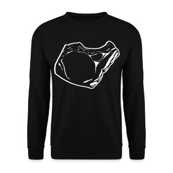 Croquis de bifteck - Sweat-shirt Unisexe - noir - Devant - Alina (178cm) & Michal (187cm)