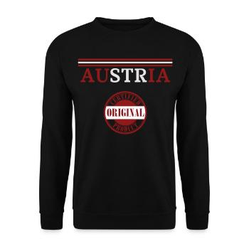 Flag of Austria, Austrian pride - Unisex Sweatshirt - black - Front - Alina (178cm) & Michal (187cm)