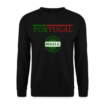 Portugiesischer Stolz, ich liebe Portugal - Unisex Pullover - Schwarz - Vorne - Alina (178cm) & Michal (187cm)
