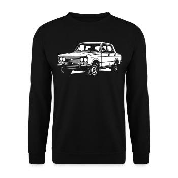 Klassiker mit Charakter - Unisex Pullover - Schwarz - Vorne - Alina (178cm) & Michal (187cm)