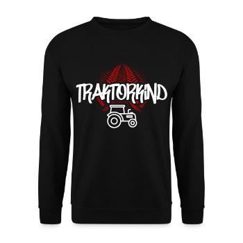 Traktorkind – Mit Erde unter den Reifen - Unisex Pullover - Schwarz - Vorne - Alina (178cm) & Michal (187cm)