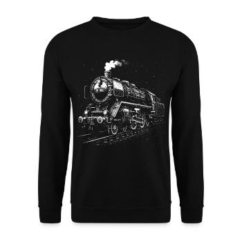 Stahlriese bei Nacht - Unisex Pullover - Schwarz - Vorne - Alina (178cm) & Michal (187cm)