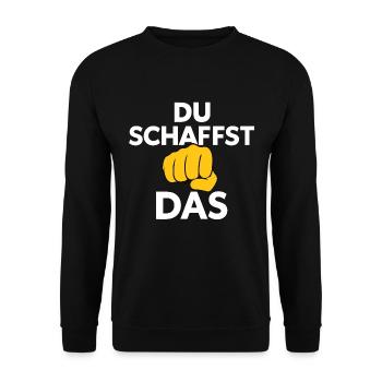 Vous pouvez le faire – Motif du Poing - Sweat-shirt Unisexe - noir - Devant - Alina (178cm) & Michal (187cm)