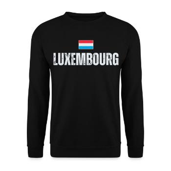 Flag of Luxembourg, Luxembourg pride - Unisex Sweatshirt - black - Front - Alina (178cm) & Michal (187cm)