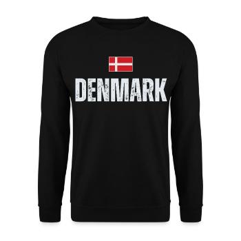 Flag of Denmark, proud Danish - Unisex Sweatshirt - black - Front - Alina (178cm) & Michal (187cm)