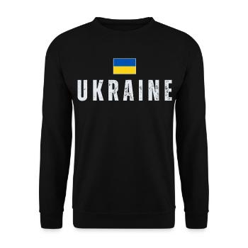 Ukrainische Flagge, Ukrainischer Stolz - Unisex Pullover - Schwarz - Vorne - Alina (178cm) & Michal (187cm)