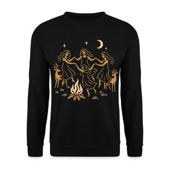 Witchy Summer - Midsummer Dance Around the Fire - Unisex Sweatshirt - black - Front - Alina (178cm) & Michal (187cm)