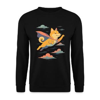Super Dog Shiba Inu Hero Cape Cape Cadeau - Sweat-shirt Unisexe - noir - Devant - Alina (178cm) & Michal (187cm)