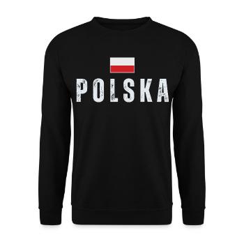 Polish flag, Polish pride - Unisex Sweatshirt - black - Front - Alina (178cm) & Michal (187cm)