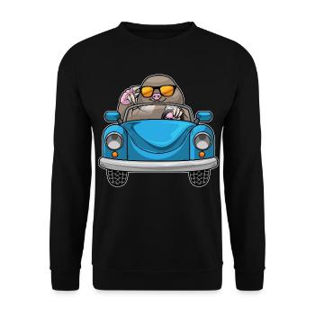 Mole Car - Unisex Sweatshirt - black - Front - Alina (178cm) & Michal (187cm)