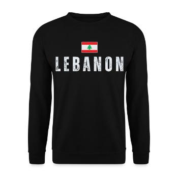Stolzer Libanese, Flagge des Libanon - Unisex Pullover - Schwarz - Vorne - Alina (178cm) & Michal (187cm)