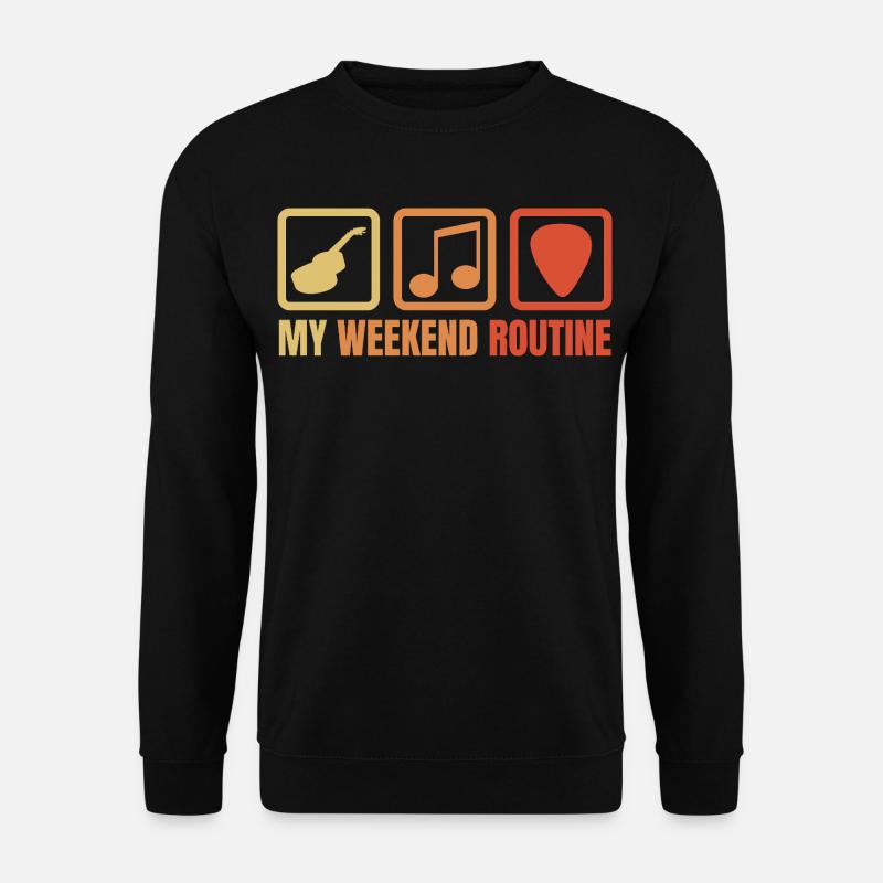 Gitarrist Wochenendroutine - Unisex Pullover - Schwarz