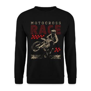 Motocross Race - Motocross Racer - Unisex Sweatshirt - black - Front - Alina (178cm) & Michal (187cm)