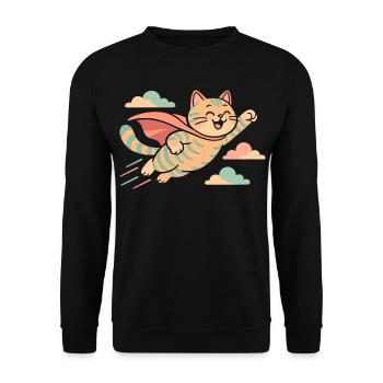 Super Cat British Shorthair Tiger Gift - Unisex Sweatshirt - black - Front - Alina (178cm) & Michal (187cm)