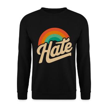 Hate aber auf eine nette weise - Unisex Pullover - Schwarz - Vorne - Alina (178cm) & Michal (187cm)