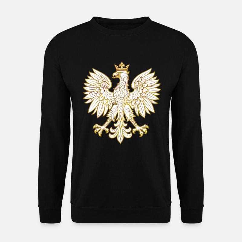 Pologne Polska Aigle drapeau drapeau Cadeau doré - Sweat-shirt Unisexe - noir