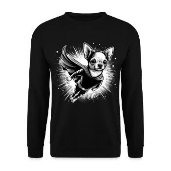 Super chien Chihuahua héros Cape Chi Chis cadeau - Sweat-shirt Unisexe - noir - Devant - Alina (178cm) & Michal (187cm)