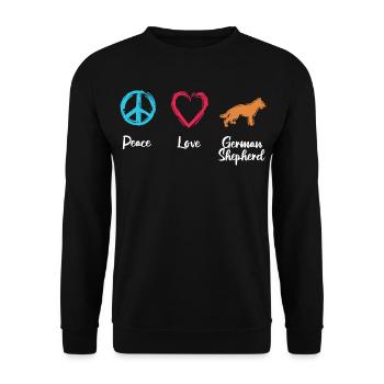 Peace Love Shepherd Dog - Unisex Sweatshirt - black - Front - Alina (178cm) & Michal (187cm)