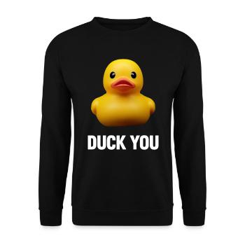 Duck ou - Unisex Pullover - Schwarz - Vorne - Alina (178cm) & Michal (187cm)