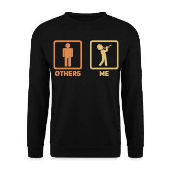 Figurine allumette trompette - Sweat-shirt Unisexe - noir - Devant - Alina (178cm) & Michal (187cm)