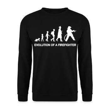 Vom Kind zum Feuerwehrmann - Unisex Pullover - Schwarz - Vorne - Alina (178cm) & Michal (187cm)