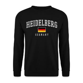 Heidelberg Germany Typography - Unisex Sweatshirt - black - Front - Alina (178cm) & Michal (187cm)