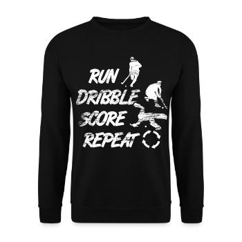 Run, dribble, score, repeat - Unisex Sweatshirt - black - Front - Alina (178cm) & Michal (187cm)