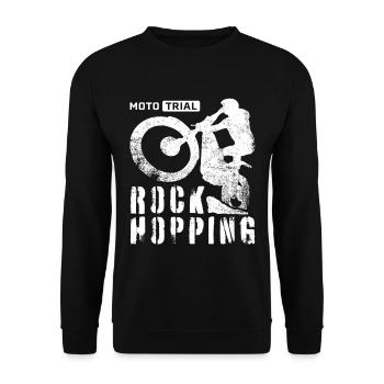 Rock Hopping – Moto Trial Bike Rider - Unisex Sweatshirt - black - Front - Alina (178cm) & Michal (187cm)