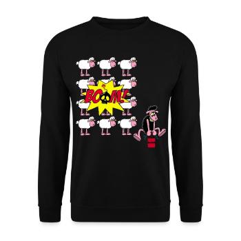 Das schwarze Schaf schlägt wieder zu - Unisex Pullover - Schwarz - Vorne - Alina (178cm) & Michal (187cm)