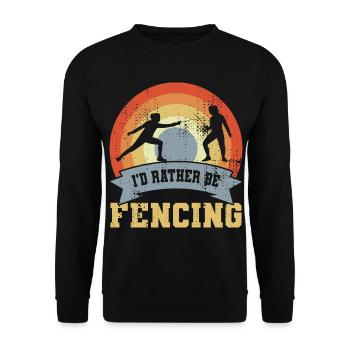 I'd Rather Be Fencing - Unisex Pullover - Schwarz - Vorne - Alina (178cm) & Michal (187cm)
