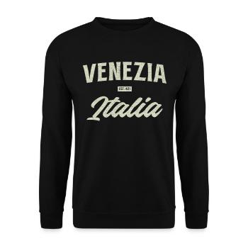 Faute de frappe vintage Venezia Italia - Sweat-shirt Unisexe - noir - Devant - Alina (178cm) & Michal (187cm)