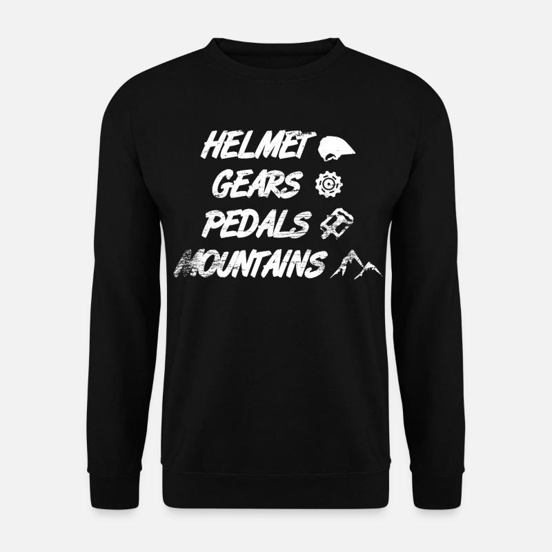 Helmet Gears Pedals Mountains - Unisex Sweatshirt - black