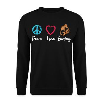 Peace Love Boxing - Unisex Sweatshirt - black - Front - Alina (178cm) & Michal (187cm)