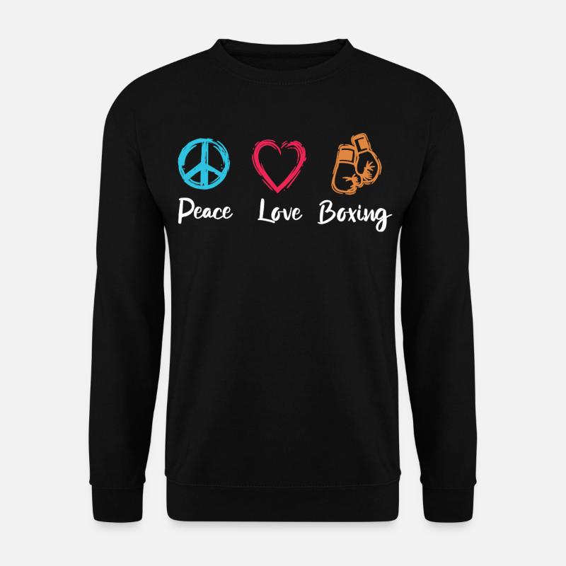 Frieden Liebe Boxen - Unisex Pullover - Schwarz