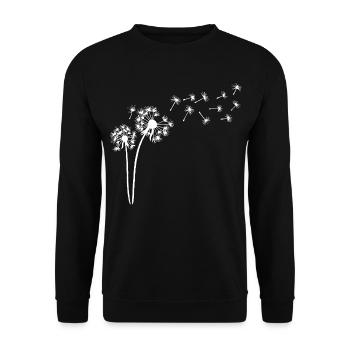 White dandelion in the wind - Unisex Sweatshirt - black - Front - Alina (178cm) & Michal (187cm)