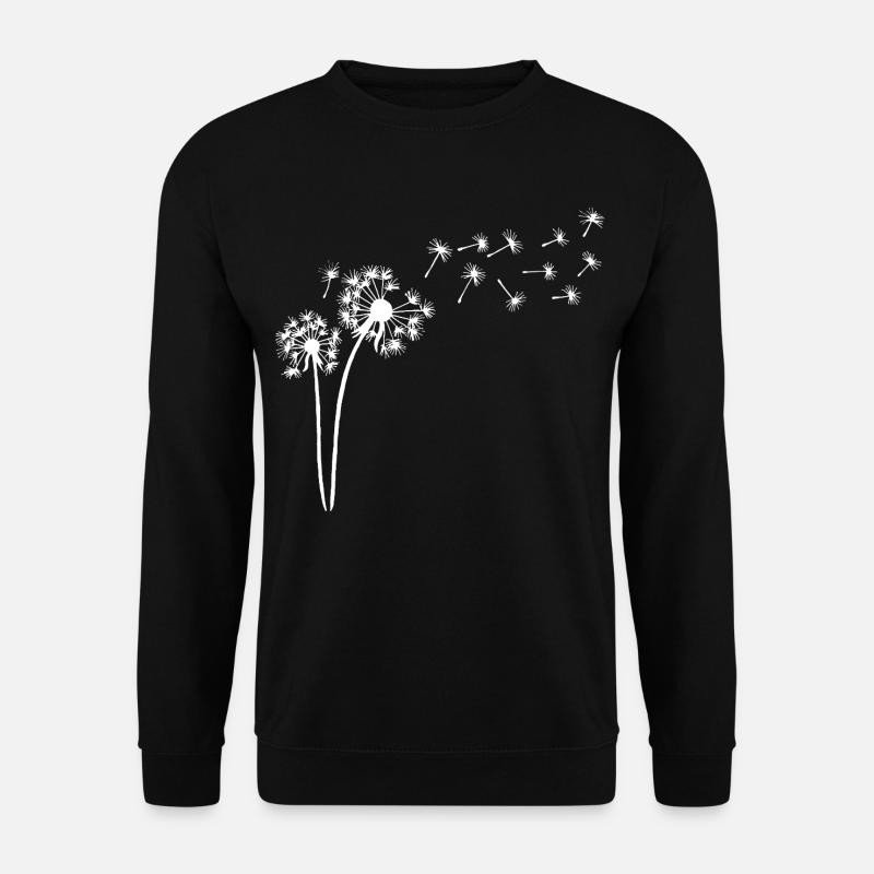 Weißer Löwenzahn im Wind - Unisex Pullover - Schwarz