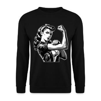 Femme Cool Fort Rockabilly Style Cadeau Graphique - Sweat-shirt Unisexe - noir - Devant - Alina (178cm) & Michal (187cm)