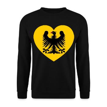 Heraldic eagle emblem in the heart - Unisex Sweatshirt - black - Front - Alina (178cm) & Michal (187cm)