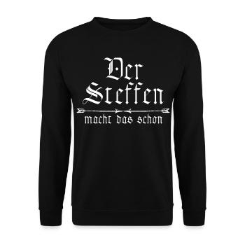Steffen is already doing it - Unisex Sweatshirt - black - Front - Alina (178cm) & Michal (187cm)