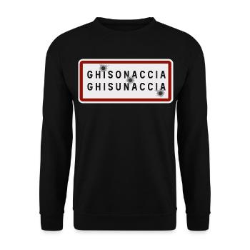 Panneau d’entrée de la ville de Ghisonaccia - Sweat-shirt Unisexe - noir - Devant - Alina (178cm) & Michal (187cm)