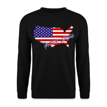 Landkarte der Vereinigten Staaten, American Pride - Unisex Pullover - Schwarz - Vorne - Alina (178cm) & Michal (187cm)