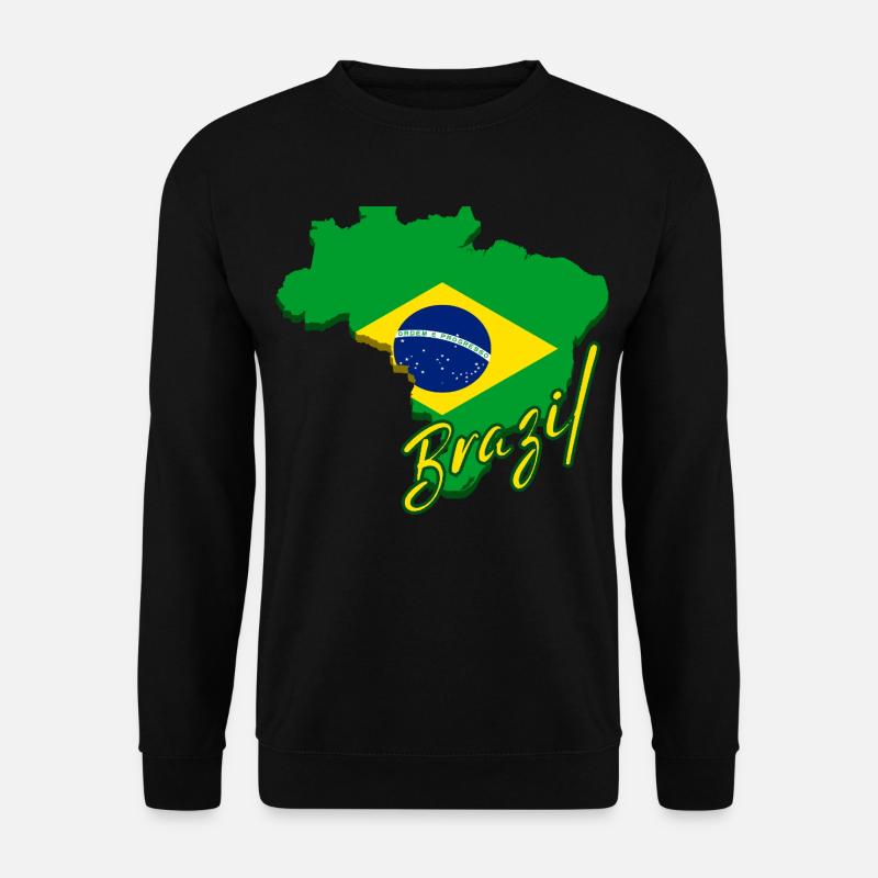 Carte du Brésil, drapeau du Brésil - Sweat-shirt Unisexe - noir