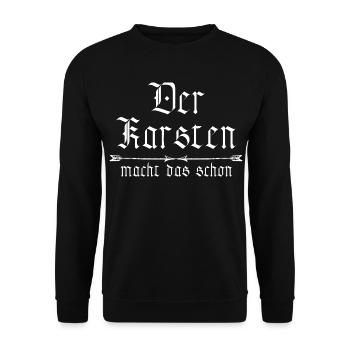 der Karsten macht das schon - Unisex Pullover - Schwarz - Vorne - Alina (178cm) & Michal (187cm)