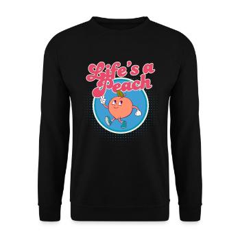 Life's a Peach - Unisex Sweatshirt - black - Front - Alina (178cm) & Michal (187cm)