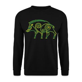 Sanglier celte - Sweat-shirt Unisexe - noir - Devant - Alina (178cm) & Michal (187cm)