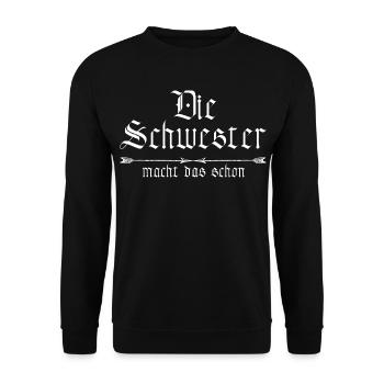 La sœur le fait déjà - Sweat-shirt Unisexe - noir - Devant - Alina (178cm) & Michal (187cm)