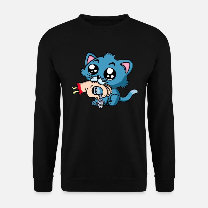 Das Kätzchen hat Hunger! - Unisex Pullover - Schwarz